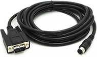 XJSXZC Mini Din Male Connector PLC Programming Adapter Cable 3 Meters 10Ft Length (RS232 DB9 to 8P)