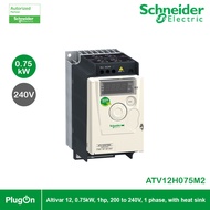 Schneider variable speed drive Altivar 12 0.75kW 1hp 200 to 240V 1 phase with heat sink Code ATV12H0