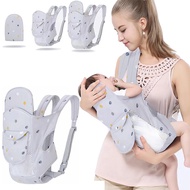 4 in 1 Baby Carrier, Suitable for Newborns, Soft Baby Carrier, Shoulder Strap Checked Breathable Bab