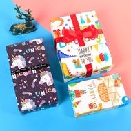 [SG] 5pcs Gift wrapping paper Christmas Birthday Children's day DIY cartoon packing paper Dinosaur goodie bag gift set