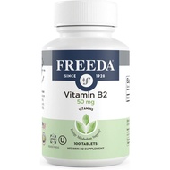 Freeda Vitamin B2 Riboflavin 50mg – Energy & Nervous System Support – Kosher, Vegan, Gluten-Free B2 