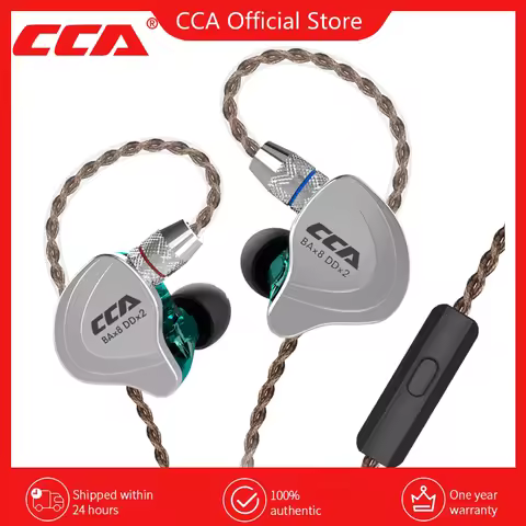 CCA C10 Hybrid Hanging In Ear Earphones Hifi Dj Sports Drive Headset Noise Cancelling Earbuds Gamer 