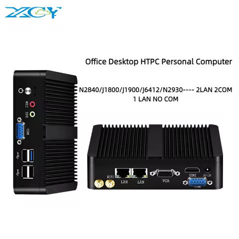 XCY Fanless Mini Pc Intel Celeron J1900 J2900 Windows 10 7 Linux Thin Client Minipc Pfsense Micro 2 