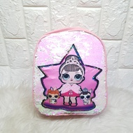 Tas Ransel Sequin LOL LED Ukuran Kecil Import
