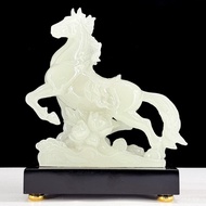 Gift Decoration Horse Decoration Company White Jade Table Crafts Housewarming Living Room Opening Mo