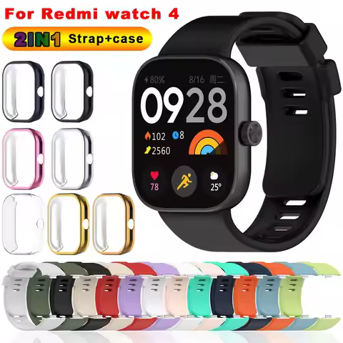 Watchband + Case For Xiaomi Redmi Watch 4 Strap Replacement Silicone Strap For Xiaomi Redmi Watch4 C