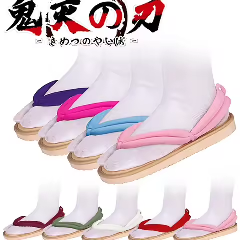 Anime Demon Slayer Kimetsu No Yaiba Cosplay Accessories Kamado Nezuko Cosplay Clogs Kimono Flip-flop