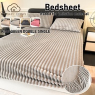 Cushy Casa Thick Bed Sheet Velvet Bedsheet Queen Size Fluffy Bedsheet Fully Garterized Bedsheets