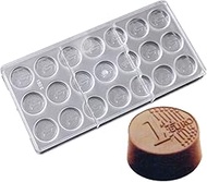 New 21 cavities Euro coin shape hard Polycarbonate chocolate fondant mould ice cube mold cozinha coo