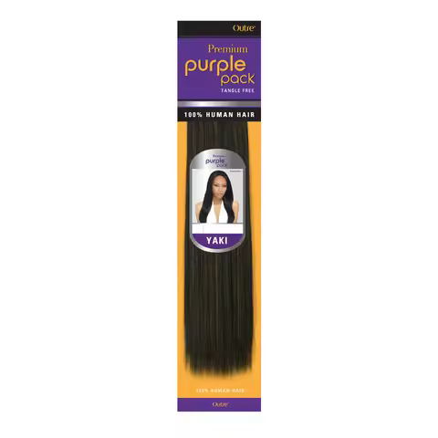 Outre Premium Purple Pack Human Hair Weave Yaki – Premium Quality, Soft & Smooth, Natural Feel, Easy