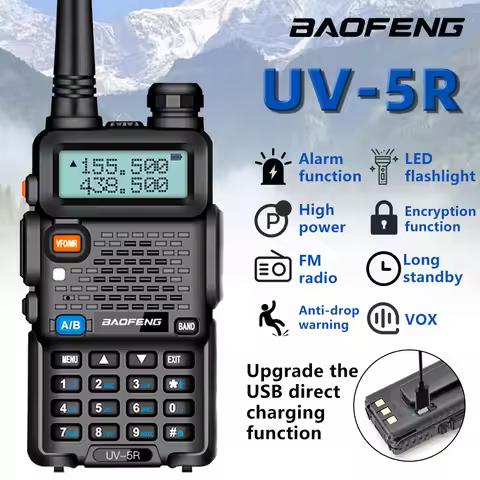 1PC Best Selling CE Baofeng UV5R Dual-band VHF UHF Radio Original Baofeng UV-5R Walkie Talkie 5W Lon