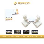 4 PIN L SHAPE RGB  LED STRIP 5050 CONNECTOR