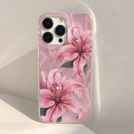 Pink Lily Phone Case Camlet For Samsung A56 5G S25 Ultra 5G A55 A36 S22Ultra S25 5G A13 4G S24 S23 A