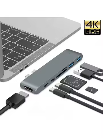 USB 3.1 Type-C Hub to HDMI Adapter 4K Thunderbolt 3 USB C Hub 3.0 TF SD Reader Slot PD For MacBook A