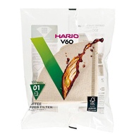 HARIO V60 Paper Filter กระดาษสำหรับดริปและกรองกาแฟจำนวน 100 แผ่นสีขาวและสีน้ำตาล HARIO