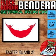 """] IRON-ON Flock IRON-ON Emblem Badge Patch - EASTER ISLAND EASTER ISLAND ISLAND [21] Square List 