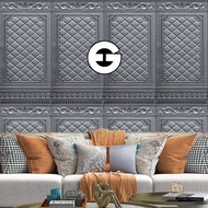 WA Wallpaper 3D Foam Sticker Batik Motif Door Window Grey Wallpaper Sticker Foam