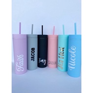 [SG INSTOCK] Gift Idea | Personalised Matte Tumbler [Pastel/ rainbow/ colourful series] custom names  | Christmas Gift