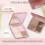 JUDYDOLL 4in1 Contouring Powder Palette 9g – Long Lasting, Standard Color, 3D Effect