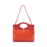 【二手】香奈兒 (Chanel) 31 橙色/RED皮革雙肩包，女士二手 B