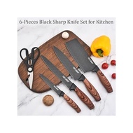 Kitchen Knife Set Retrosohoo 6Pieces Black Sharp_Knife Set