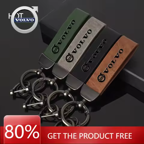 2026 Hot For VOLVO Car Vintage Leather Keychain Auto Logo Key Ring Accessories For Volvo ES90 EC40 E