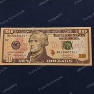 Uang Kertas 10 Dollar USA Star Seri Pengganti Replacement Amerika