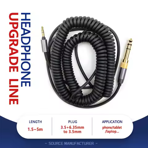 WH-1000XM3 Spring Coiled Audio Headphone Cable Replacement for Sony WH-1000XM4, WH-1000XM2 WH-1000 X