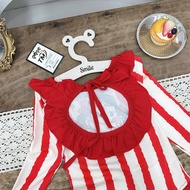 D1 - FREE GLASSES Cute long-sleeved one-piece girls' swimsuit with ruffles for girls girls swimming 