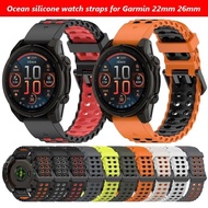 Ocean Silicone Watch Strap For Garmin Fenix 8 Correas QuickFit 26 22mm Wristand Garmin Fenix 8 51 47