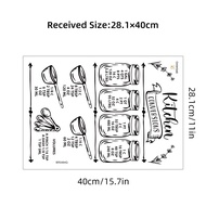 สติกเกอร์ติดผนังห้องครัวตักเหยือกแก้วข้อความภาษาอังกฤษ1ชิ้นการตกแต่งบ้านอุปกรณ์เสริมรูปลอกติดผนัง Hi