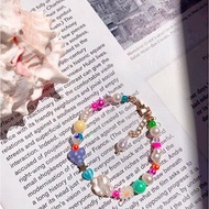 【熱賣】水晶 彩色 海灘 玻璃珠 珍珠手鍊 | Y2K 千禧風飾