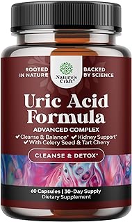 Vegan Uric Acid Cleanse and Detox - Daily Kidney Cleanse and Uric Acid Support for Adults - Tart Cherry Extract Capsules with Detox Cleanse Herbal Blend for Men and Women's Joints Kidneys and More