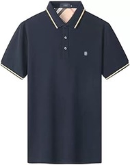 MMLLZEL Youth Loose Inside Polo Shirt Men's Cotton T Shirt Men's Summer Clothes In Short Sleeves (Color : D, Size : L code)