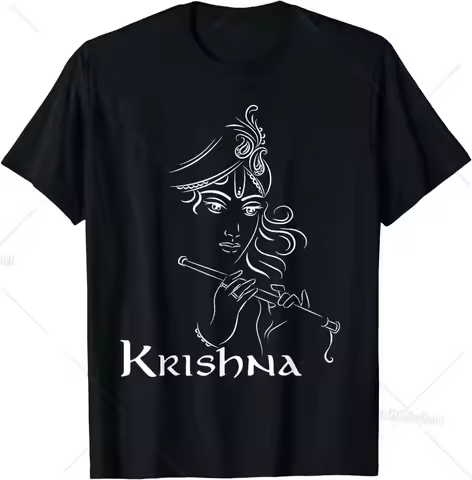 Hindu Shirts Hinduism Diwali Festival Gods Lord Krishna T-Shirt Festival Wear Clothes Graphic T Shir