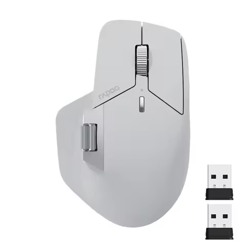 Rapoo MT760/MT760Mini Light Gray Multi-mode Rechargeable Wireless Mouse 4000 DPI Bluetooth Mouse Eas