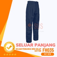 SELUAR SEKOLAH MENENGAH PENGAWAS BIRU COTTON - FH035