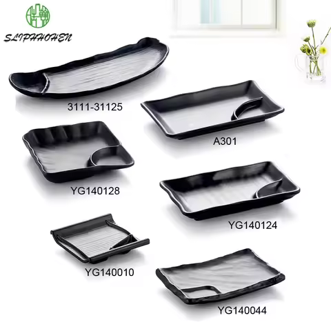Imitation Porcelain Dinnerware Dinner Plate Japanese Cuisine Sushi Dish A5 Melamine Restaurant Table