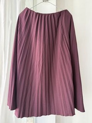 Uniqlo 酒紅色百褶長裙