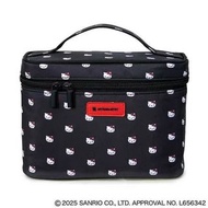 日本 Artisan & Artist X SANRIO HELLO KITTY 黑色帆布 手提 化妝箱