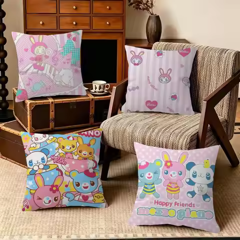 Anime Mezzo Piano icon Decorative Polyester Throw Pillow Cover Square Suitable for Home Office Coffe