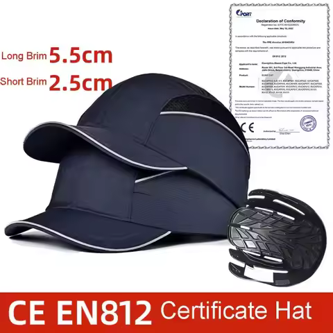 EN812 Certified Baseball Safety Cap - Lightweight FR/ESD Bump Protection for Electricians & Industri