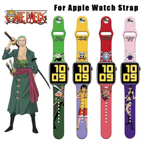 ONE PIECE Luffy Zoro Silicone Strap for Apple Watch Band 44mm 45mm 42mm 40mm 38mm 41mm Bracelet IWat