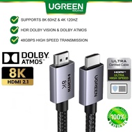 UGREEN HDMI to HDMI Certified 2.1 Cable HDR Vision Dolby Atmos EARC Laptop Monitor Projector (8K60Hz