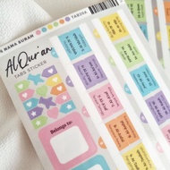[Sticker Party] Al Quran Barrier Sticker 114 Letter Name And Its Meaning Pastel Rainbow Color Small Size Tab Index File Map Al Quran Journal Book Marker TAB20 TAB20A Code