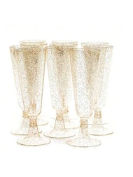 25 件裝金色閃閃發光塑膠香檳杯,5 盎司透明塑膠敬酒杯,腮紅杯,雞尾酒杯,香檳杯 - 可重複使用,適合婚禮、週年紀念日、花園、燒烤、派對