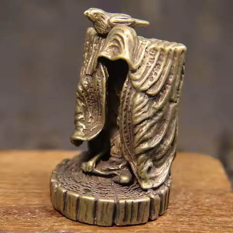 Pure Brass Buddha Statue Converted Buddha Pocket Pocket Antique Buddha Collection Nice Art Work