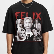 Vintage Felix SKZ Graphic Shirt Stray Kids Felix Y2K Graphic Shirt Vintage Kpop Shirt
