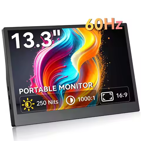 13.3 Inch Portable Monitor HD 1366*768P IPS 72%sRGB With Type-C Mini HDMI for Laptop Phone TV XBox P