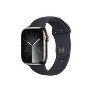 (W)Apple Watch 9 (GPS + 行動網路)；41 公釐石墨色不鏽鋼錶殼；午夜色運動型錶帶-M/L *MRJ93TA/A